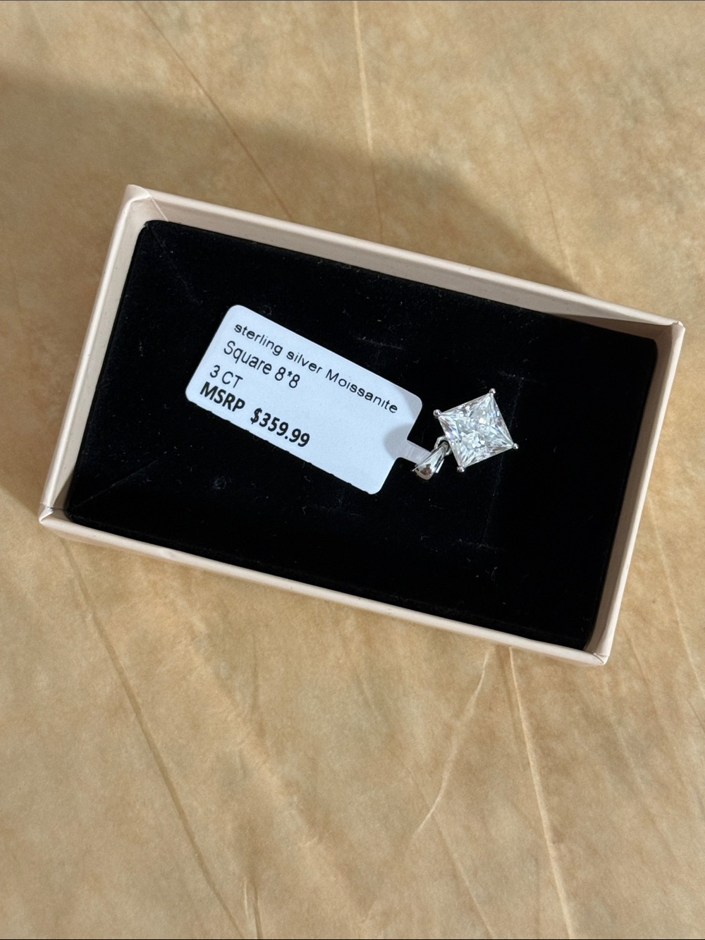 Moissanite Square Pendant